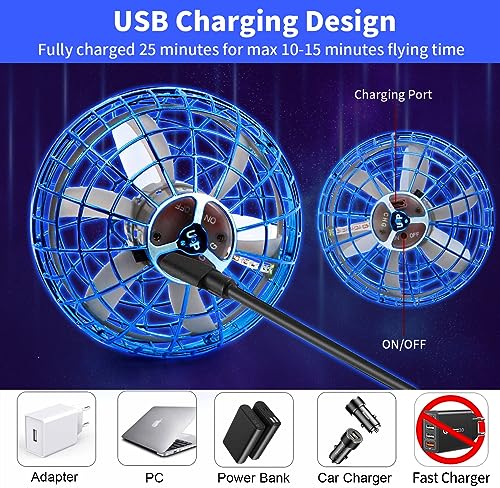 Fliegender Ball, Hover Flying Ball Fliegensphere Magic Schwebender Afara Fly Orb Flugball, Hoverball Spinner Mini Drohne Dekompressionsflugzeug für Kinder, Geschenke Für Jungen Mädchen Indoor Outdoor