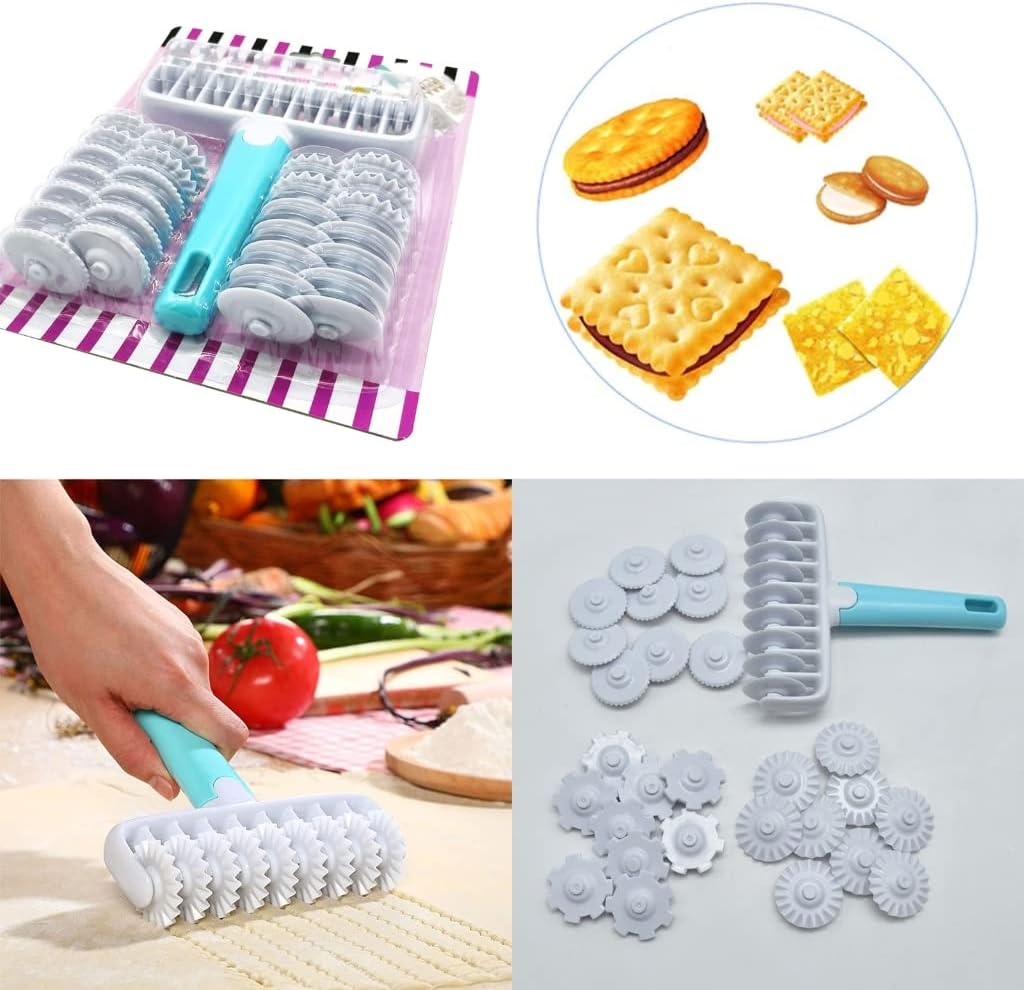 37Pcs 4 Types Gears Embosser Set Fondant Cutter Pastry Baking Mold Confectionery