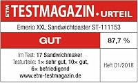 Emerio XXL szendvicssütő 4 részes készlet, 1300W, nem csöpög, BPA mentes 6