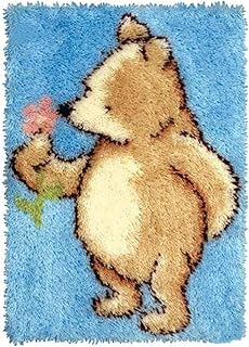 Kits Latch Hook Rug Kits Bear Carpet Embroidery Latch Hook Rug Needlework DIY Rugs Hook Point Cactus, 20x15 Inches