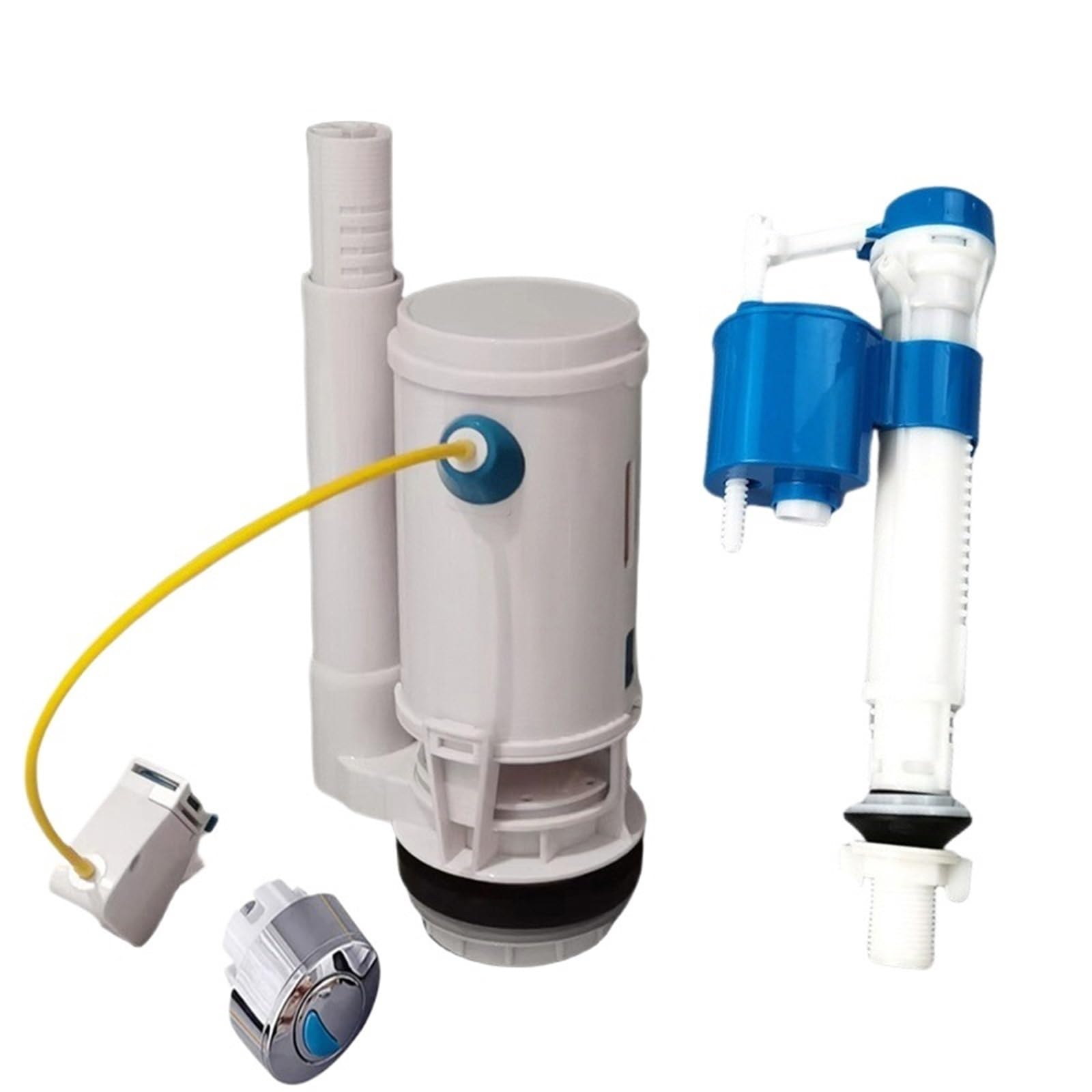 XPJYUA Toilet Drain Valve Linear Control Toilet Fitting Outlet Valve Water Saving Flush Kit Tank Drain Fittings System(Slpit tottom inlet)