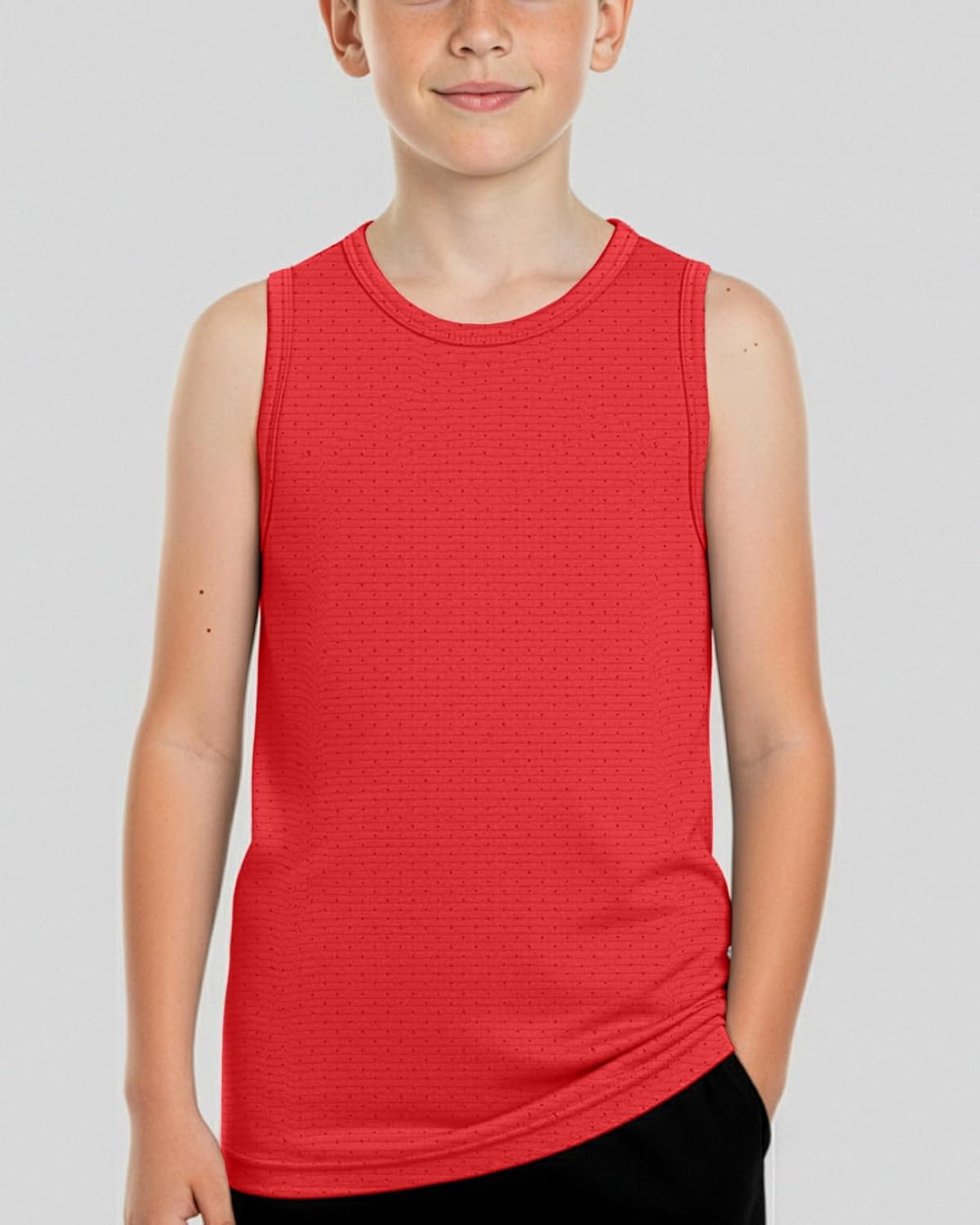 Real Essentials 5 Pack: Boys' Breeze Tech Tank Top - Sleeveless Athletic Shirt for Kids Youth Teens (Ages 6-18) - Image 4