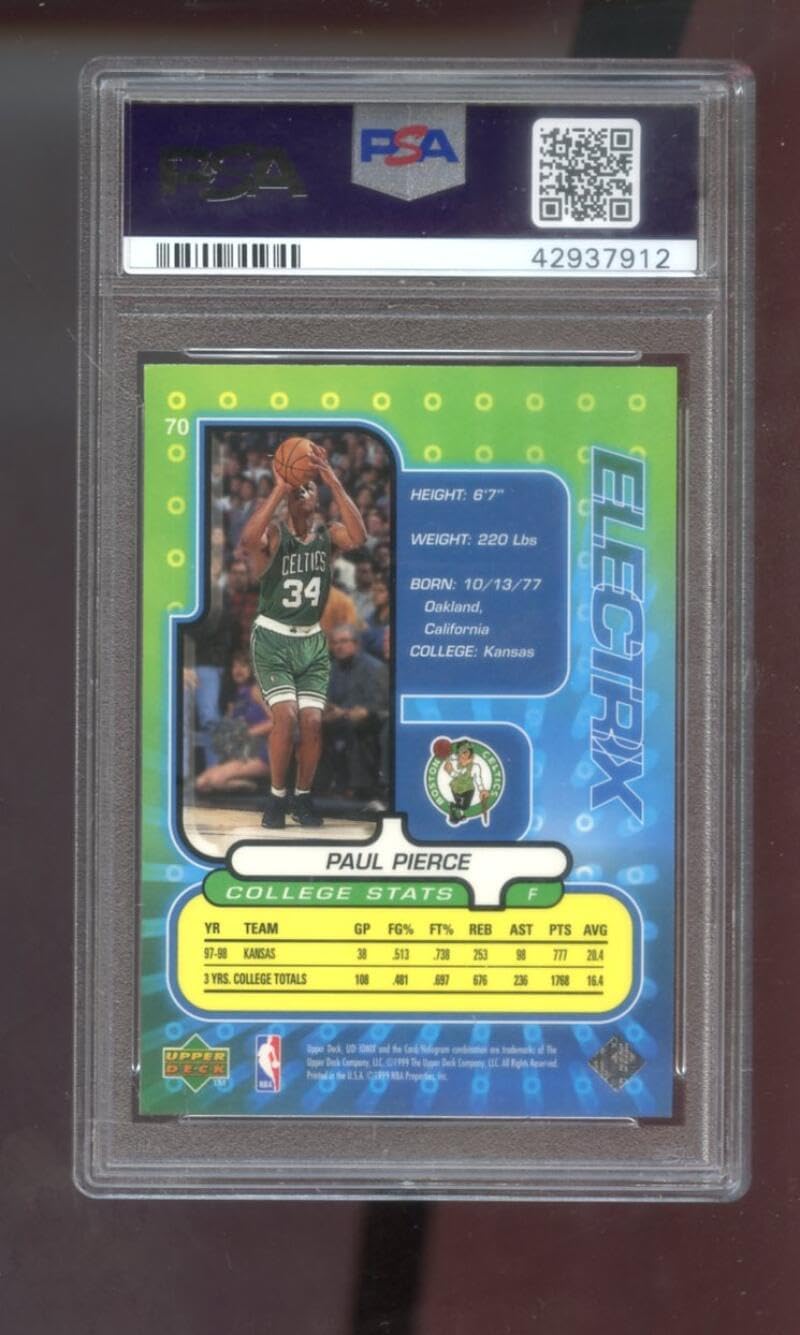 1998-99 Upper Deck Ionix Electrix #70 Paul Pierce ROOKIE RC PSA 8.5 Graded Basketball Card NBA 98-99 Boston Celtics 1998-1999
