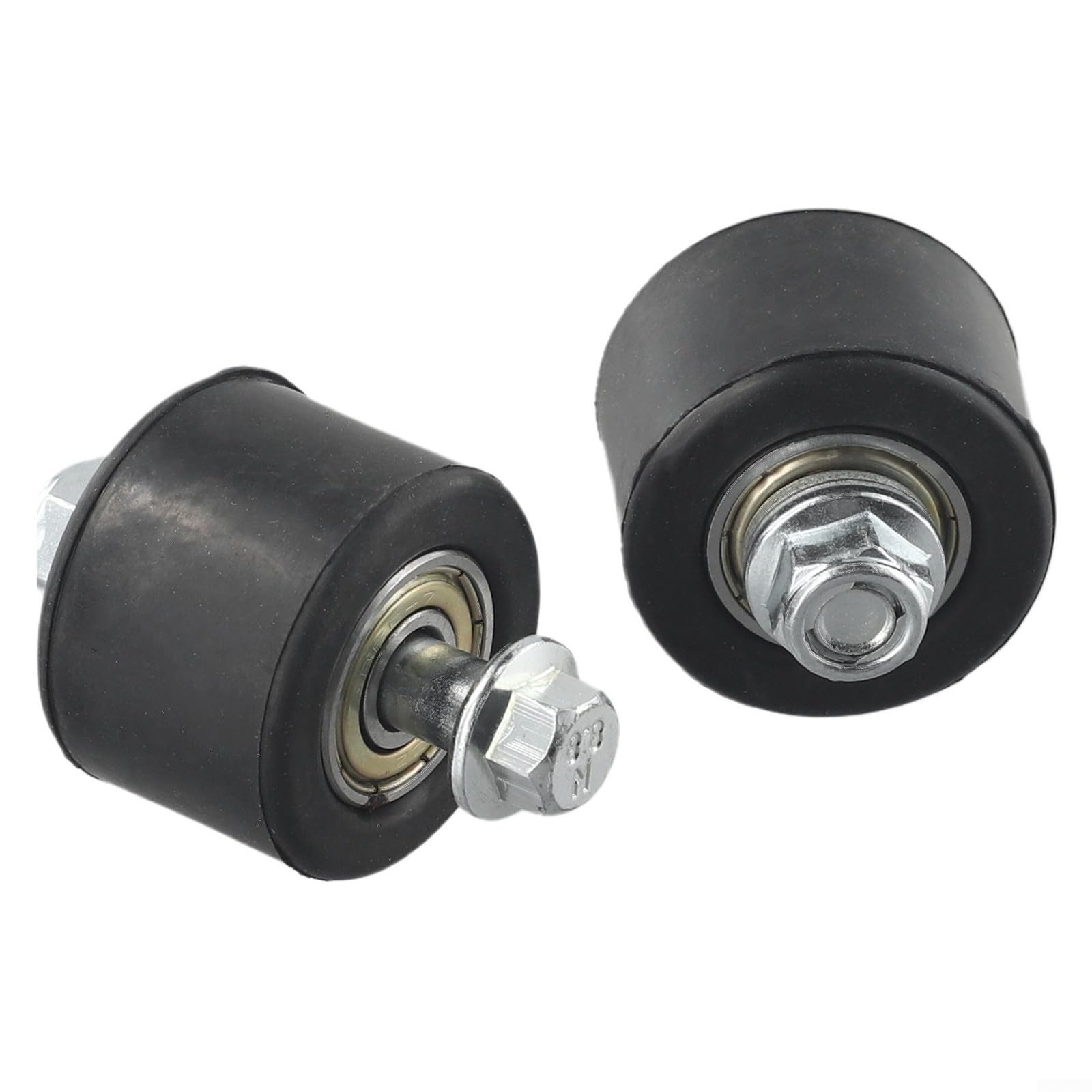 2 rodillos de cadena de motocicleta de 8 mm para YFM350 YFZ350 para BANSHEE, rueda guía superior inferior con pernos y juntas, material de goma, color negro