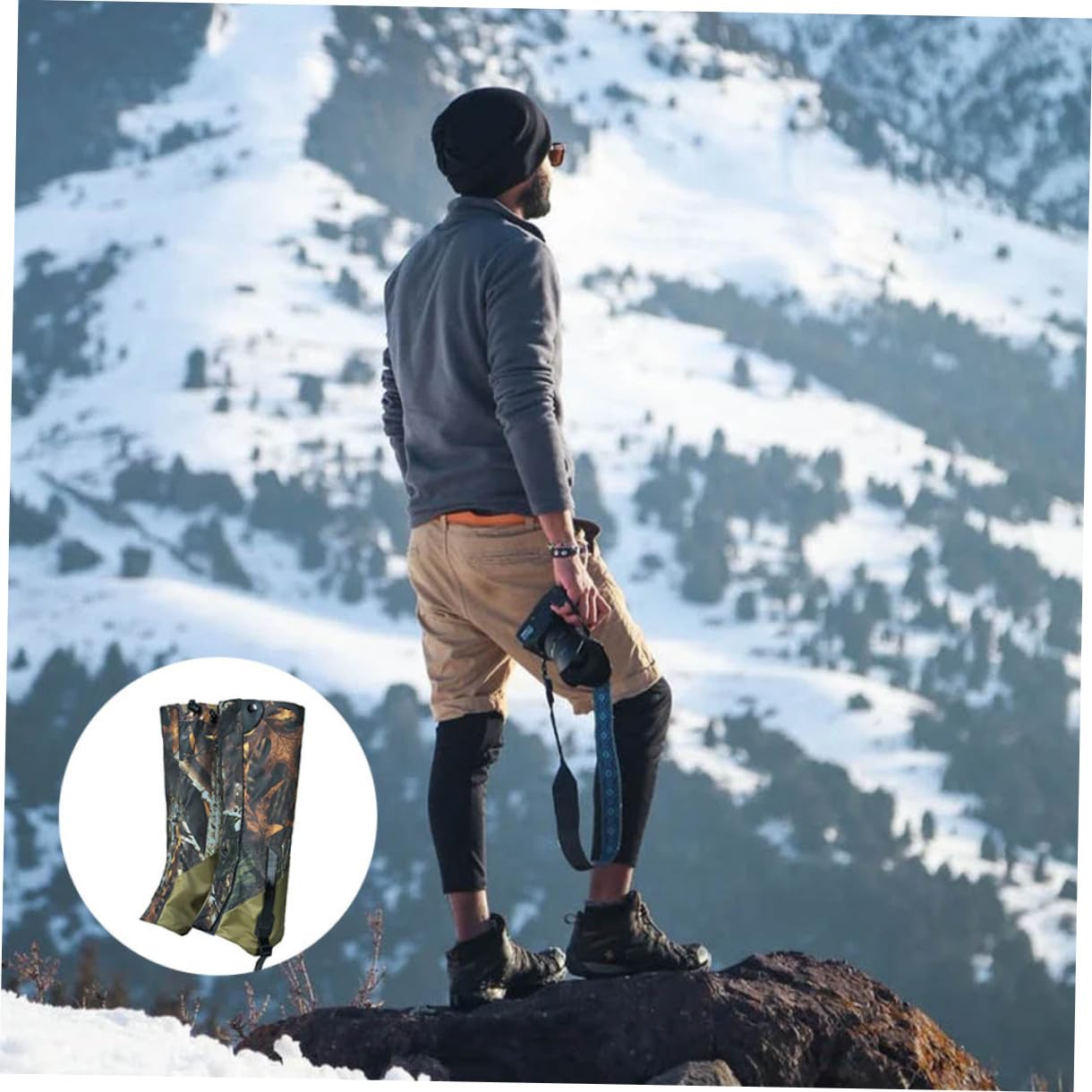 Outdoor Gamaschen aus Strapazierfähigem Material Atmungsaktive Stiefelgamaschen für Trekking und Schneewandern 1 Paar Bein Ärmel mit Verstellbarem Design