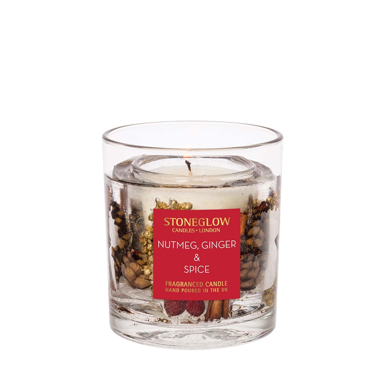 Stoneglow Candles London Seasonal Collection - Nutmeg, Ginger & Spice - Natural Wax Scented Candle - Gel Tumbler