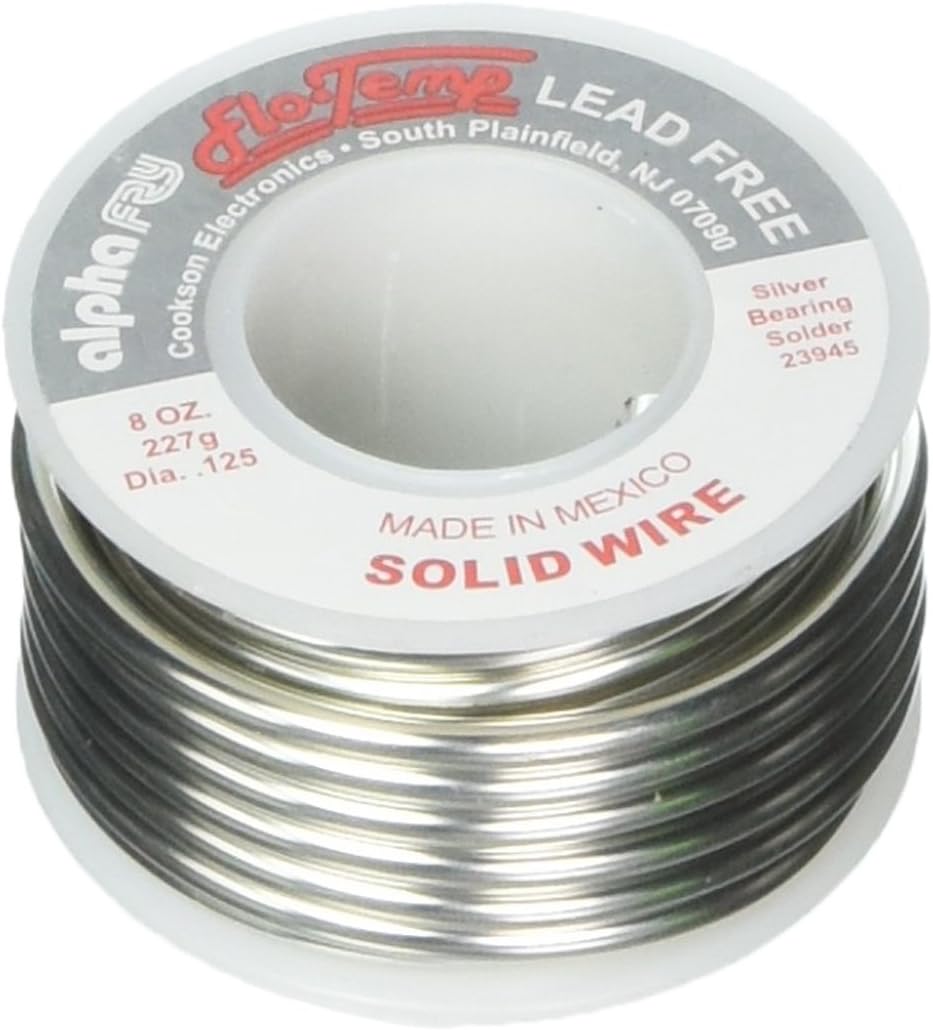 Alpha Fry Solid Wire Solder Lead-Free 0.125" Dia 8 Oz