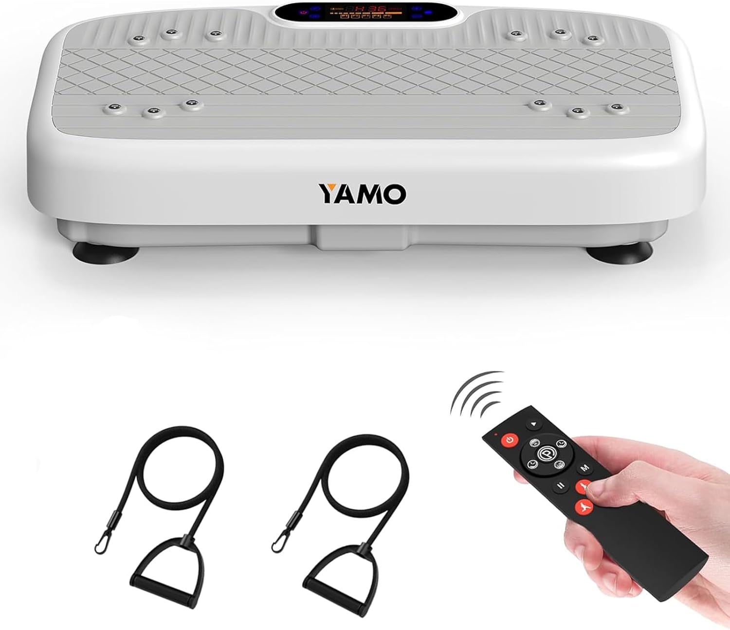 YAMO Vibration Plate Exercise Machine, Vibrating Plate for Lymphatic Drainage Weight Loss, 330lbs Capacity Whole Body Shaking Workout Fitness Platform for Women Men
