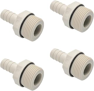 Bettomshin 1/2" Barb to 1" Male Hose Barb Connectors PVC Plastic Hose Barb Fitting Adapter Industrial Hose Barb to Pipe Fittings Connect