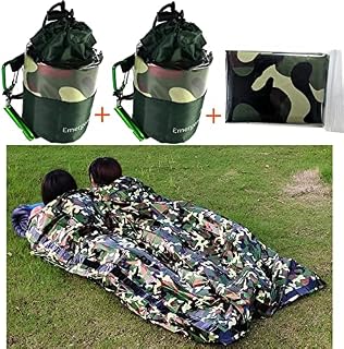 GOUCCPU Outdoor Emergency Sleeping Bag, Compact Ultralight Waterproof Bivy Sack, Survival Thermal Blanket, Reflective Blanket Durable, Emergency Supplies for Car Hiking Camping First aid Kit