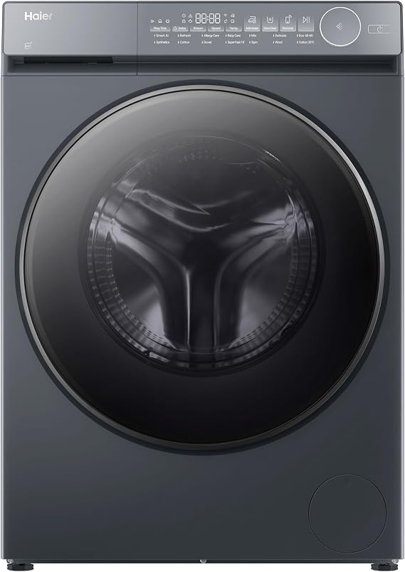 Haier X Series 7 12kg Freestanding Washing Machine, 1400 RPM, A-30% Rated, Direct Motion Motor, hOn App, 14 Programmes, Refresh Cycle, Graphite, 64x60x85 cm - HW120-B14367GUUK [Energy Class A]