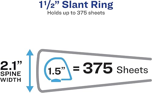 Miniatura 2 de Avery Heavy-Duty View 3 Ring Binder, 1.5 Inch EZD Rings, Great for Portfolios, Office, School Notebooks, and More, 1 Mint Binder (79271)