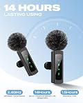Wireless Lavalier Microphone for iPhone iPad Android, 100FT Range Noise Cancellation Clip-on Mic with Long Battery Life for YouTube TikTok Podcast Interview Vlogging, USB-C Lav Mic for Laptop Computer