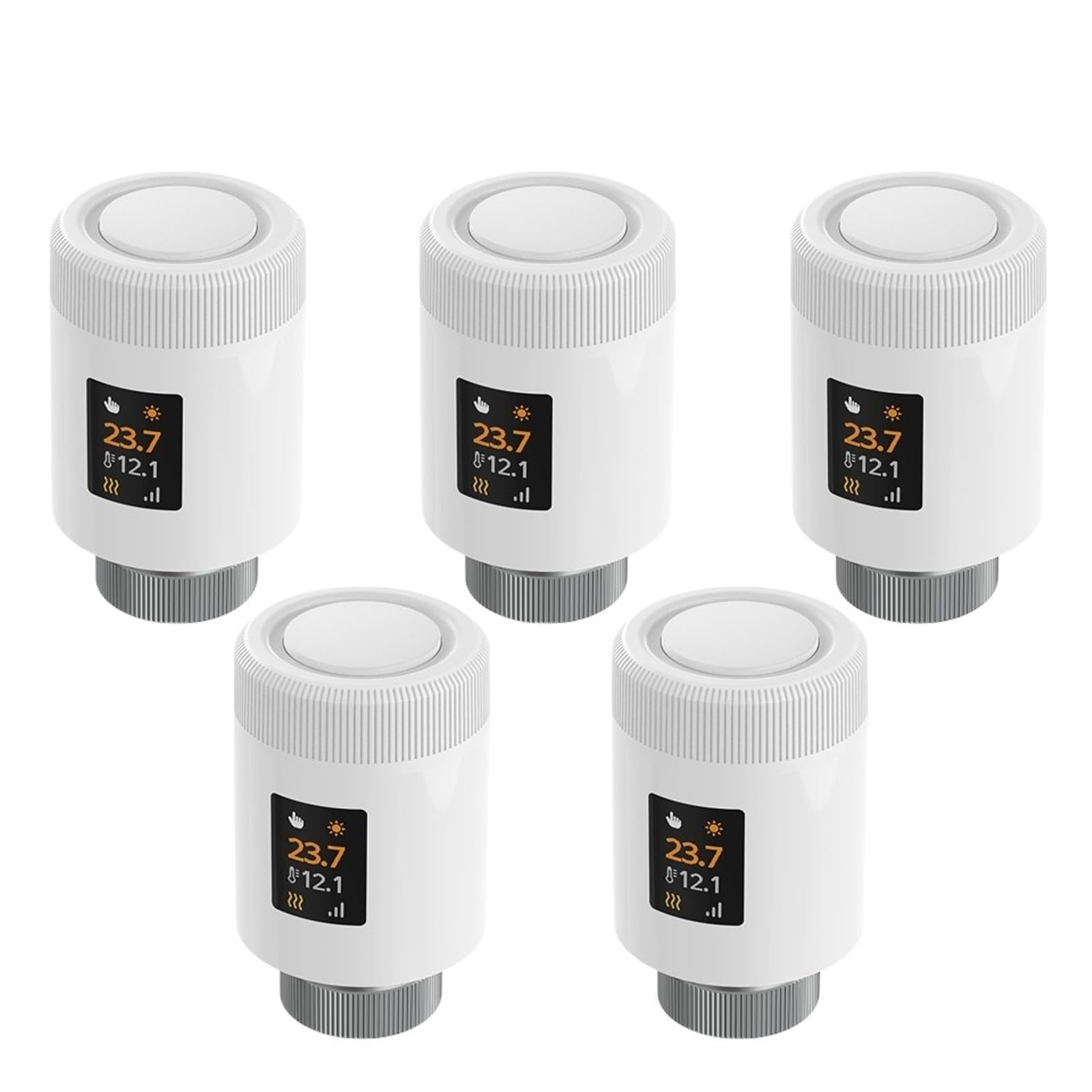 Siłownik Termostatu Grzejnikowego 2 Baterie Zawór Termostatyczny TRV Kontroler Temperatury Smart Life OszczęDza Energię I Koszty Ogrzewania(5PCS-WiFi)