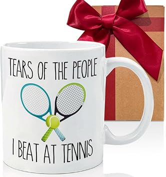 Tears of The People Funny Tennis Player Mug Gifts for Women Man Sports Players, Sarcastic Gifts for Tennis Coach Teacher, Novelty Sports Theme Gift for Player Coach