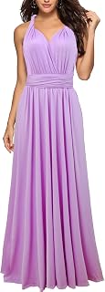 Women's Backless Gown Dress Convertible Multi-Way Wrap Halter Cocktail Dress Bandage Bridesmaid Long Dresses