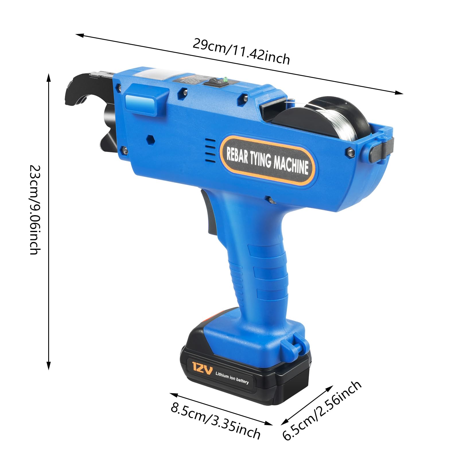 Rilegatrice rinforzata, 12 V, 1800 mAh, 8-34 mm, campo di legatura