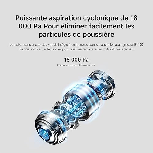 XIAOMI G20 Lite Aspirateur Balai sans Fil, Puissance 18 kPa, Jusqu'à 40 Min d'Autonomie, Détection Poussière Lumière Blanche, Vidage en 1 Clic, Brosse 2-en-1, Nettoyage Canapé & Clavier - 2