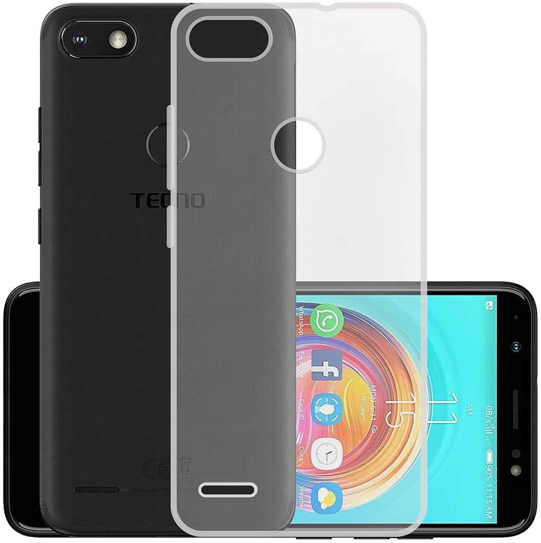 Casotec Crystal Clear Back Case for Tecno Camon iSky | Raised Bumps for Camera & Screen Protection | Clear Soft Silicone Back Case Cover for Tecno Camon iSky (TPU | Transparent)