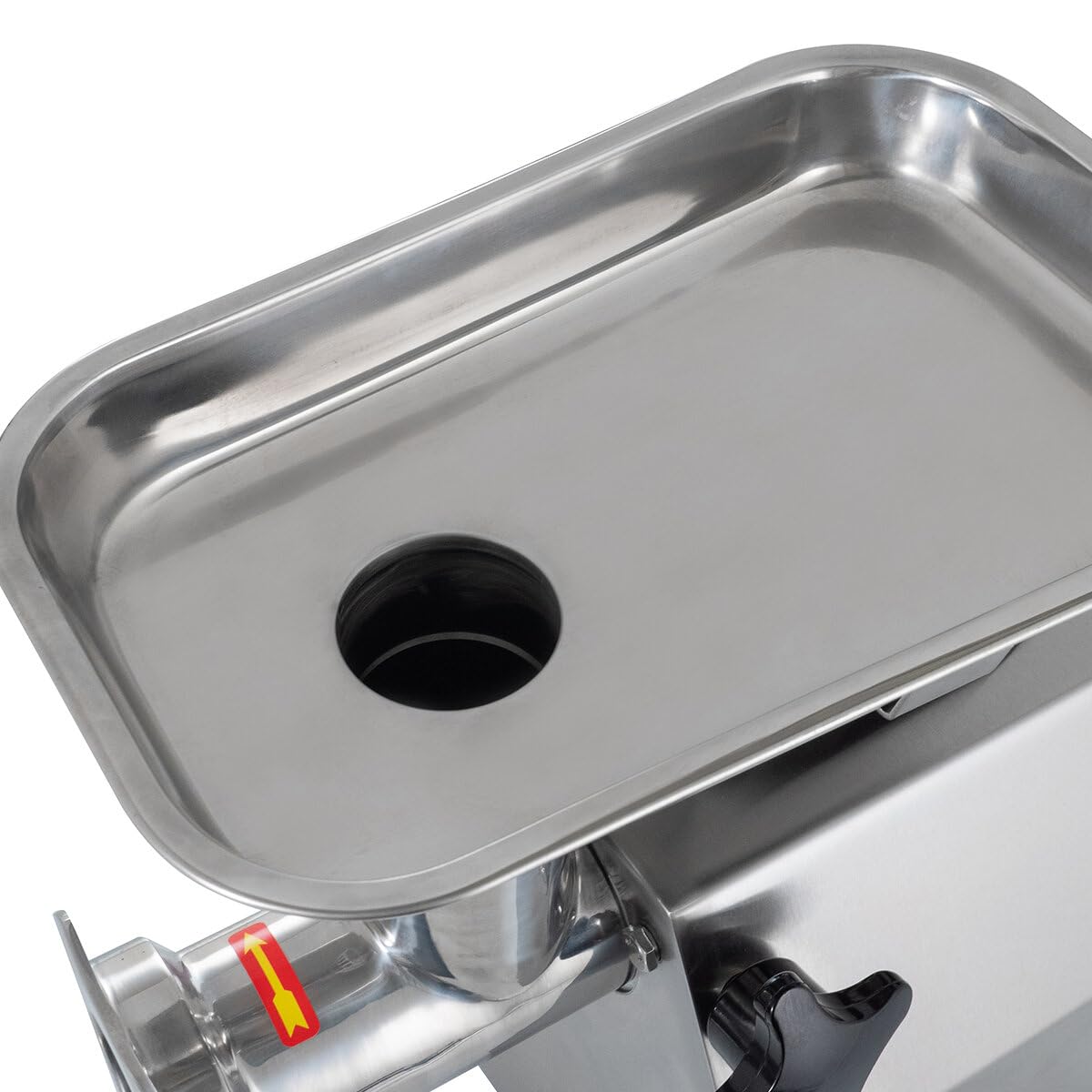 GastroHero Fleischwolf, 220 kg/Stunde, Edelstahl FWE220 | 2 Lochscheiben Ø 6 mm & Ø 8 mm, multifunktional, Hackfleisch, Pasteten oder Brotaufstriche, einfache Handhabung, 46x23x47 cm