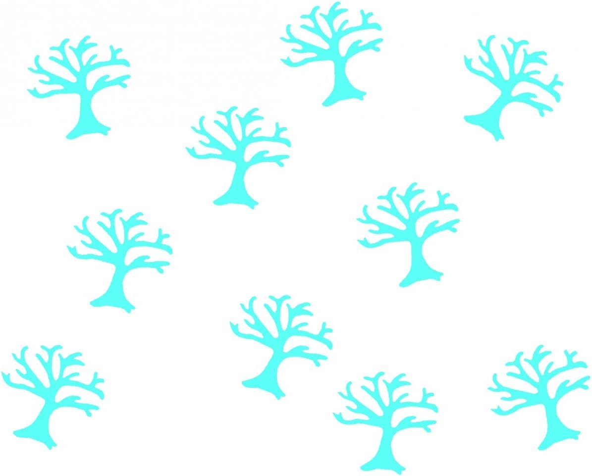 Miniblings 10X Patch Hotfix Iron On Motif 25mm Velvety Flock Tree Trees Nature, Color:Turquise