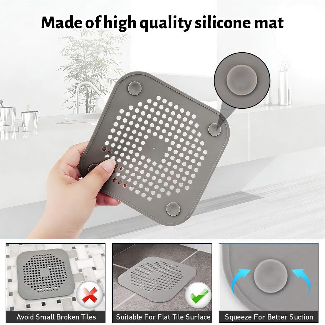 6 Pcs Tapa Desagüe Ducha De Silicona, Tapa Desague Terraza, Tapa Desagüe Antiolores, Tapon Ducha Olores, Cucarachas Desagües, Filtro Desague Ducha para Bloquear Cucarachas Desagües Et Olor