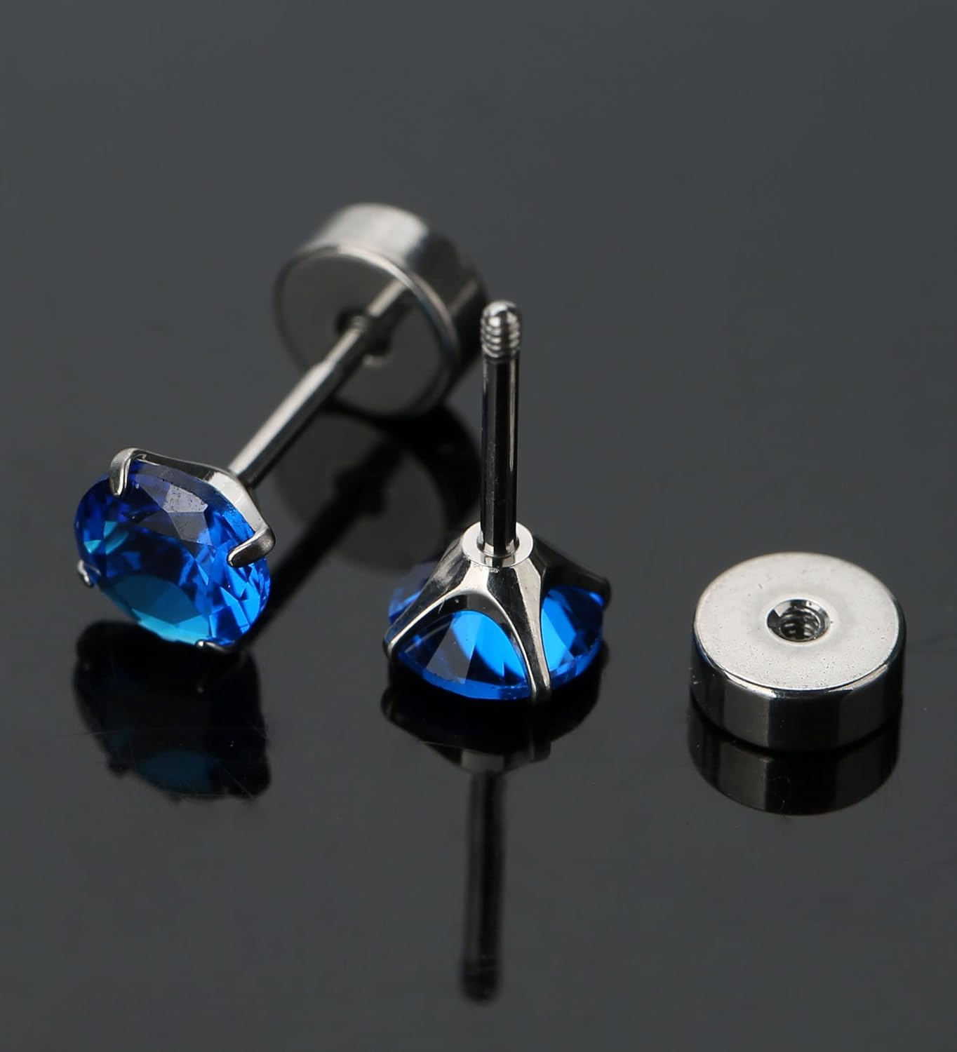 MJust Titanium Earrings for Women Men 20G Flat Back Earrings 2-5MM Cubic Zirconia Hypoallergenic Earrings for Sensitive Ears - Image 3