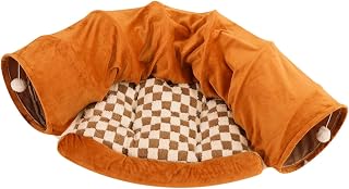 Cat Tunnel Bed Pet Bed Rest with Ball Accessory Versatile Comfortable Zipper Closure Sleeping Mat Kennel Equipment