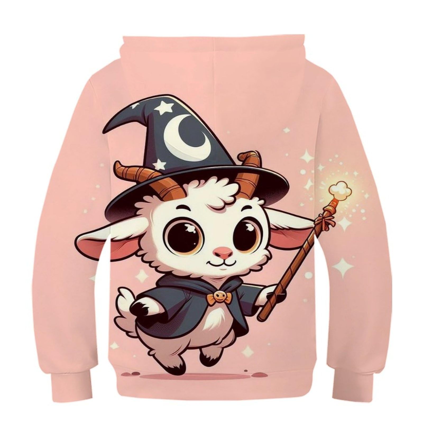Cabra Sudaderas con Capucha para Niño Y Niña 3D Hoodie Impresión Sueltos Jerséis Sudadera Ligera Sudadera con Cordón Y Bolsillos 6-15 Años
