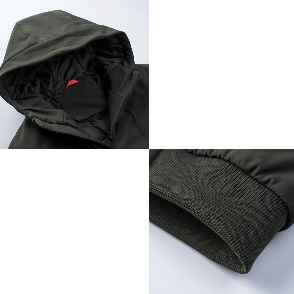 TONY BACKER Giacca Jacket Uomo Invernale Softshell Impermeabile Antivento con Cappuccio Giacca Calda Giubbotto Uomo Trekking Casual 3351