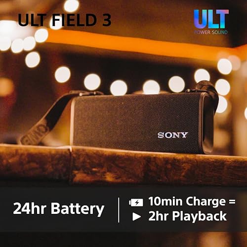 Sony ULT FIELD 3 - Portable Bluetooth Speaker with ULT POWER SOUND, 24hr Battery, IP67, Waterproof, Dustproof, Shockproof, Detachable Shoulder Strap, Compact - Off-White - 6