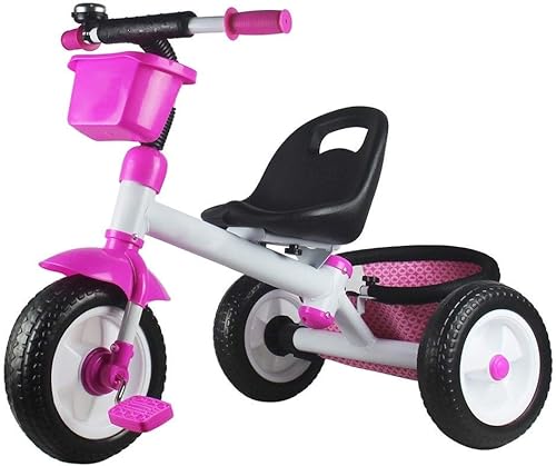 DYCIN Triciclo portátil plegable para niños pequeños triciclo de 1 a 6 años triciclo al aire libre juguete de 3 colores para niños y niñas color rosa