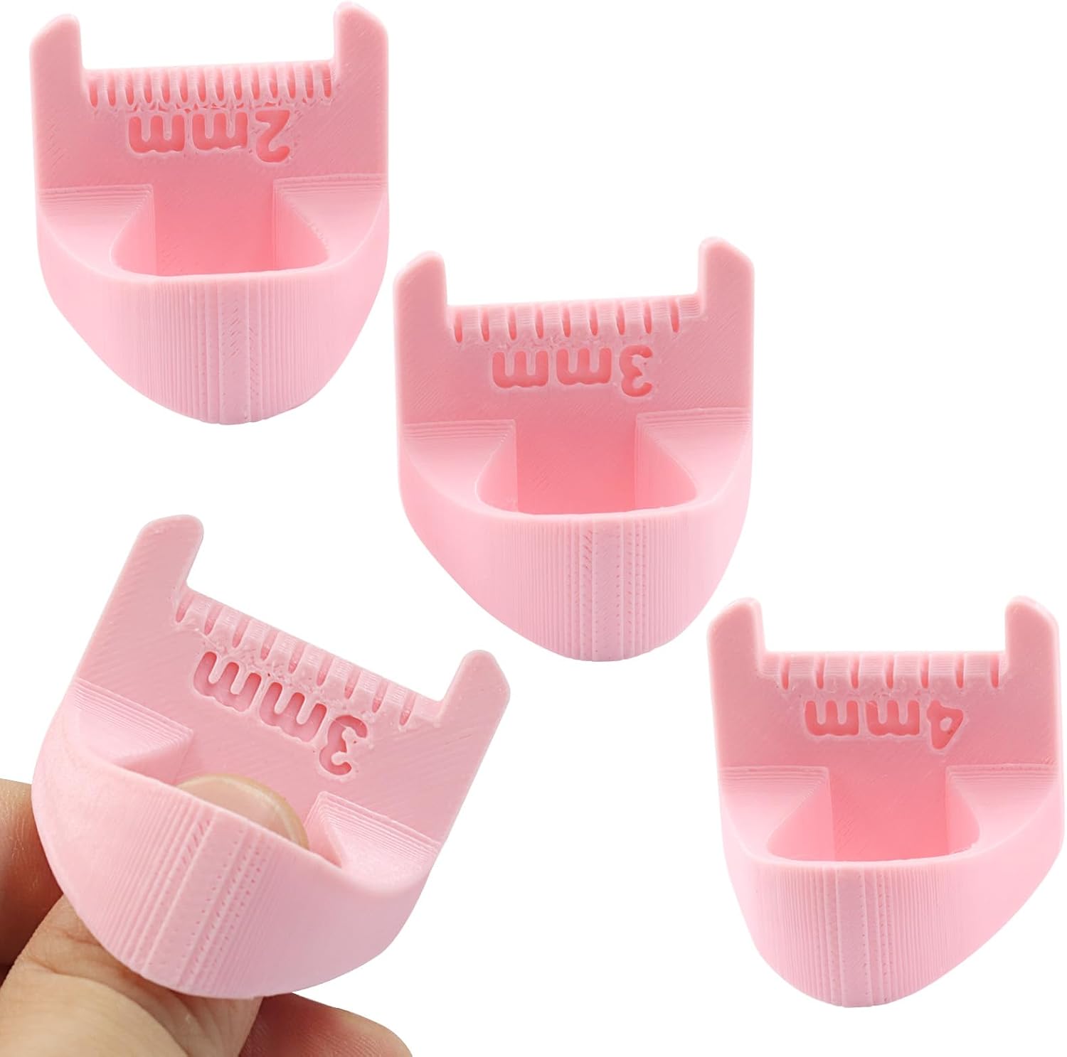 Aoserge Edge Sewing Lockranding Tool - 3PCS Plastic Sewing Template Set with 2mm/3mm/4mm Needle Gauge for Precise Stitching, Ideal for Quilting, Embroidery & DIY Crafts（Pink）