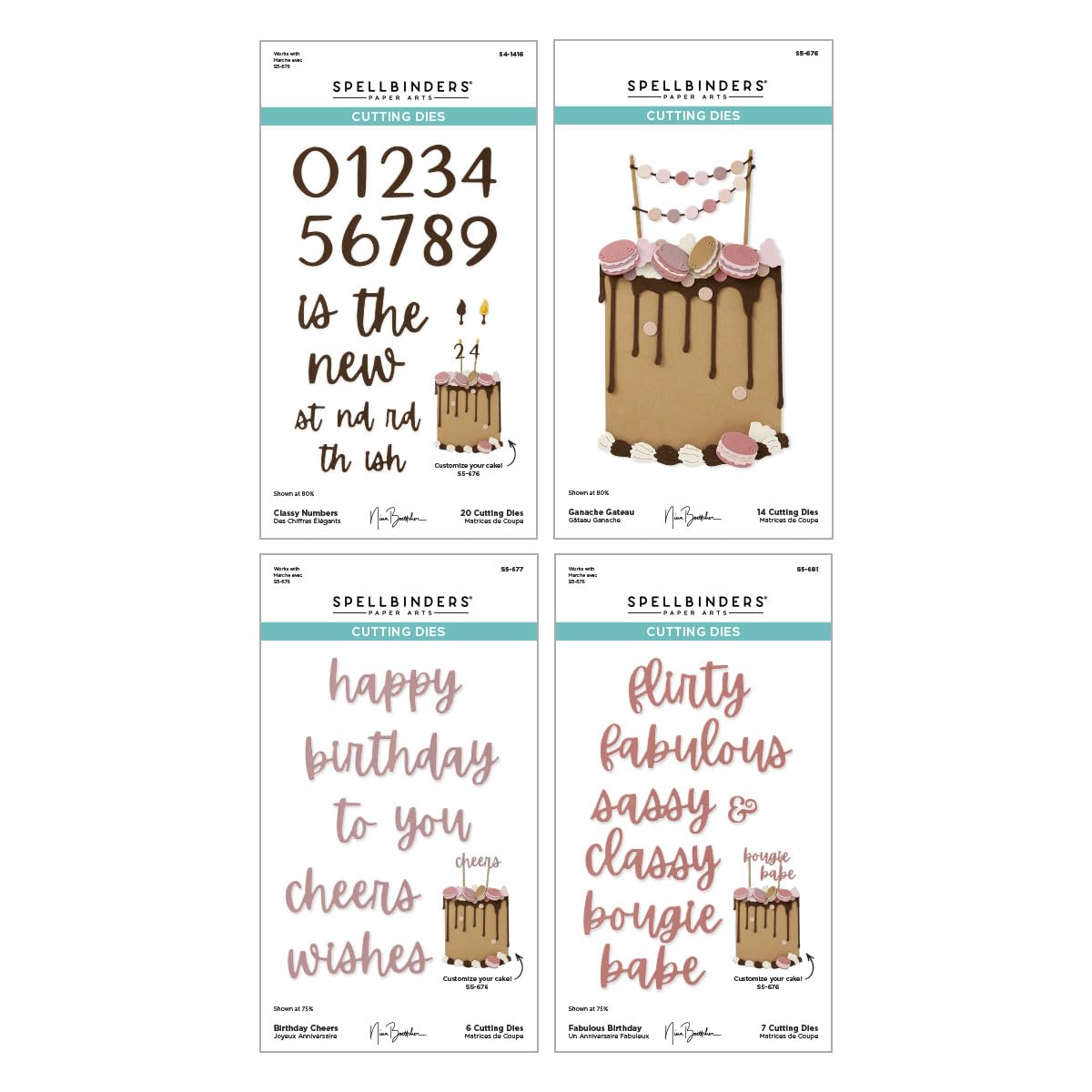 Spellbinders Bougie Birthday Celebration Die Bundle de The Bougie Birthday Collection de Nina Boettcher