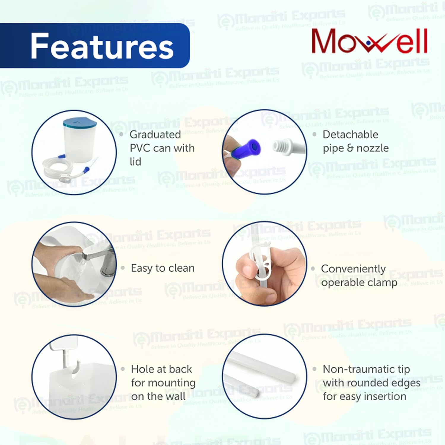 Mowell Enema PVC can/kit with user manual for home use with 2 liters/2000 ml Mowell Enema PVC can/kit with user manual for home use with 2 liters/2000 ml