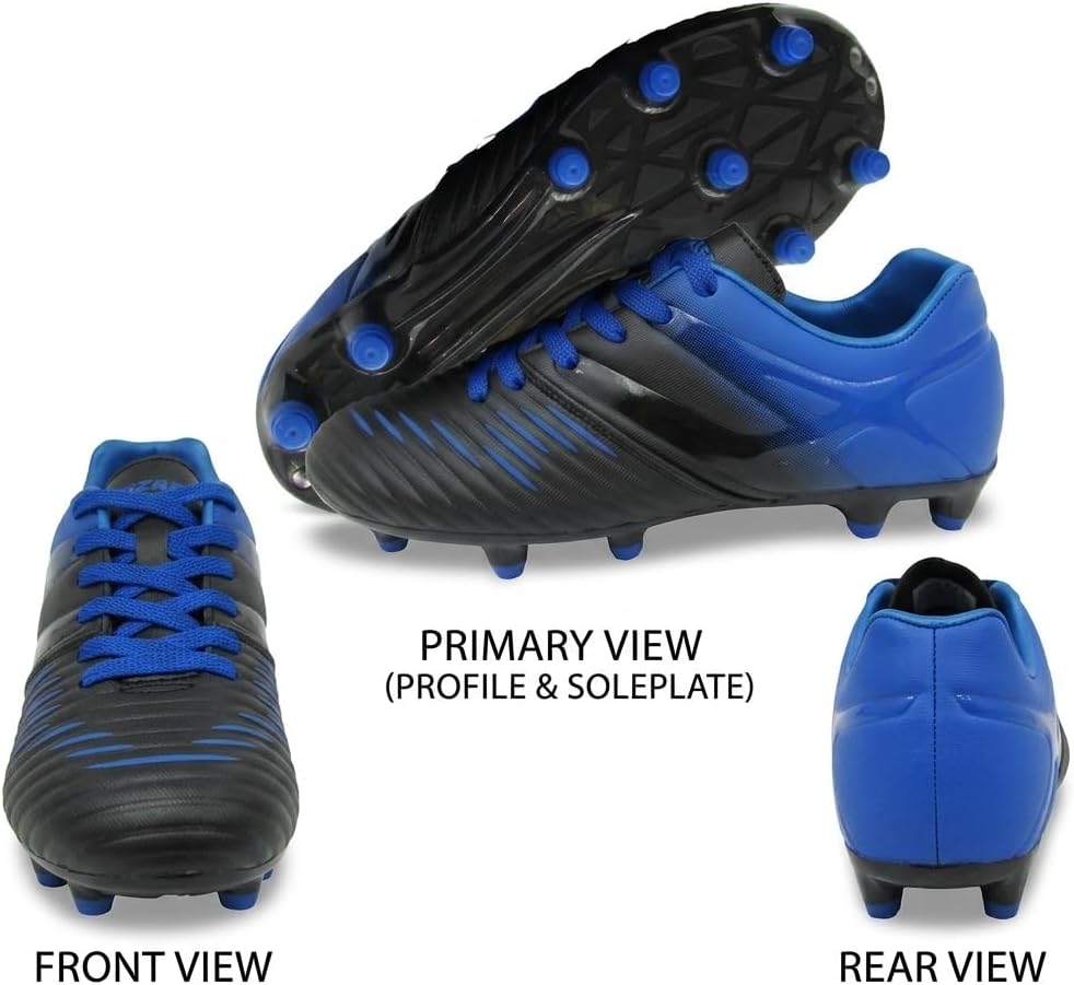 Vizari Liga FG Soccer Cleats for Kids | 100% Synthetic Football Cleats for Comfortable Wear | Water Resistant Two Tone Soccer Shoes with Anti-Stretch Lining for Flexible Indoor and Outdoor Play
