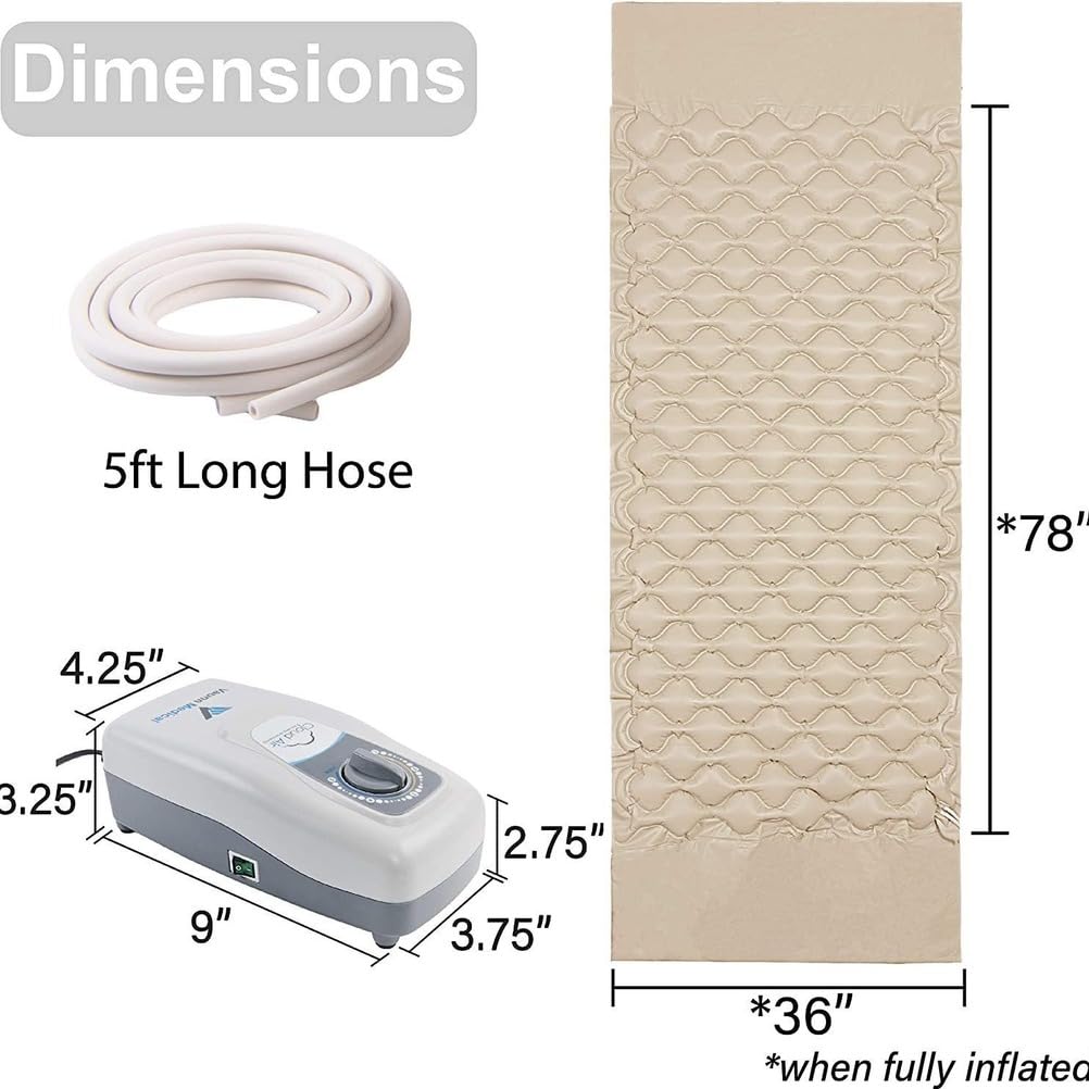 Genérico Colchón de Presión Alterna, Colchón de Aire Antiescaras, Colchón de Aire Antiescaras para Camas Domésticas para la Prevención del Lcer Y El Tratamiento de Pacientes Encamados,Beige