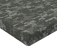 Vista 233 de Ambesonne - Sábana bajera ajustable multicolor, en colores y tres tamaños Azul y gris