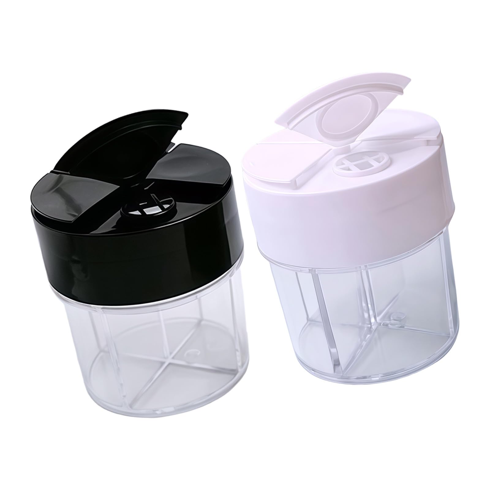 PANGBOER Round Polystyrene Seasoning Box Set of 4 Compartments to Mixing Flavor Modern Seasoning Dispenser Dense Kitchen Organizers