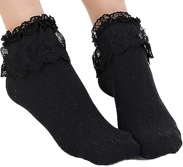 Bluelans® Vintage Lace Ruffle Frilly Ankle Socks Fashion Ladies Princess Girls Socks Gift