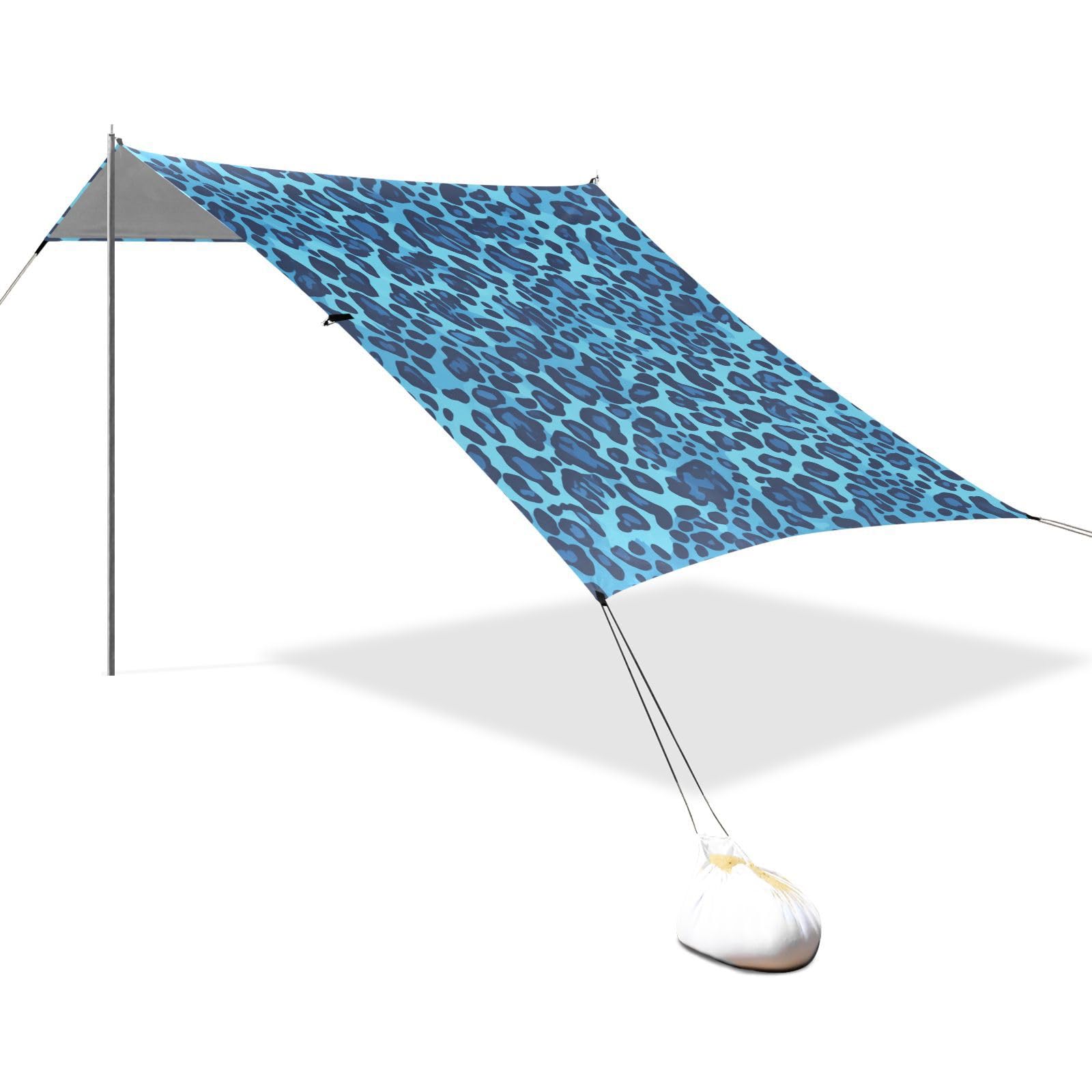 Leopard Print Pattern A Seamless Repeating Pattern Design A Flat Vector Graphic Simple and Minima Foldable Beach Cabana UPF50+ Lightweight Portable Sunshade with Sand Shovel for Backyard and