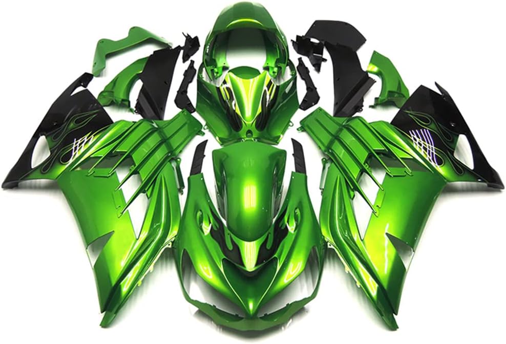 ABS Plastic Green Black Fairings Fit for 2012-2021 Kawasaki Ninja ZX14R 2012 2013 2014 2015 2016 2017 2018 2019 2020 2021 ZX-14R ZX14 Injection Bodywork