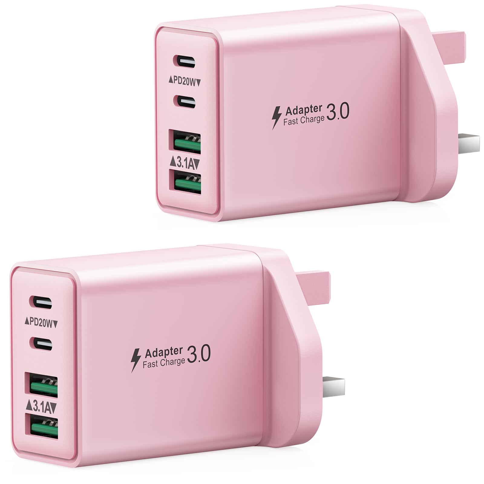 USB C Plug Fast Charge, 40W Multi USB Plug UK Fast Charger Plug 4-Port Dual Port 20W USBC Power Adapter+QC Wall Charger Head Type C Charging Plug for iPhone 17 16 15 14 13 12 11 Pro Max,iPad,Samsung — view 10