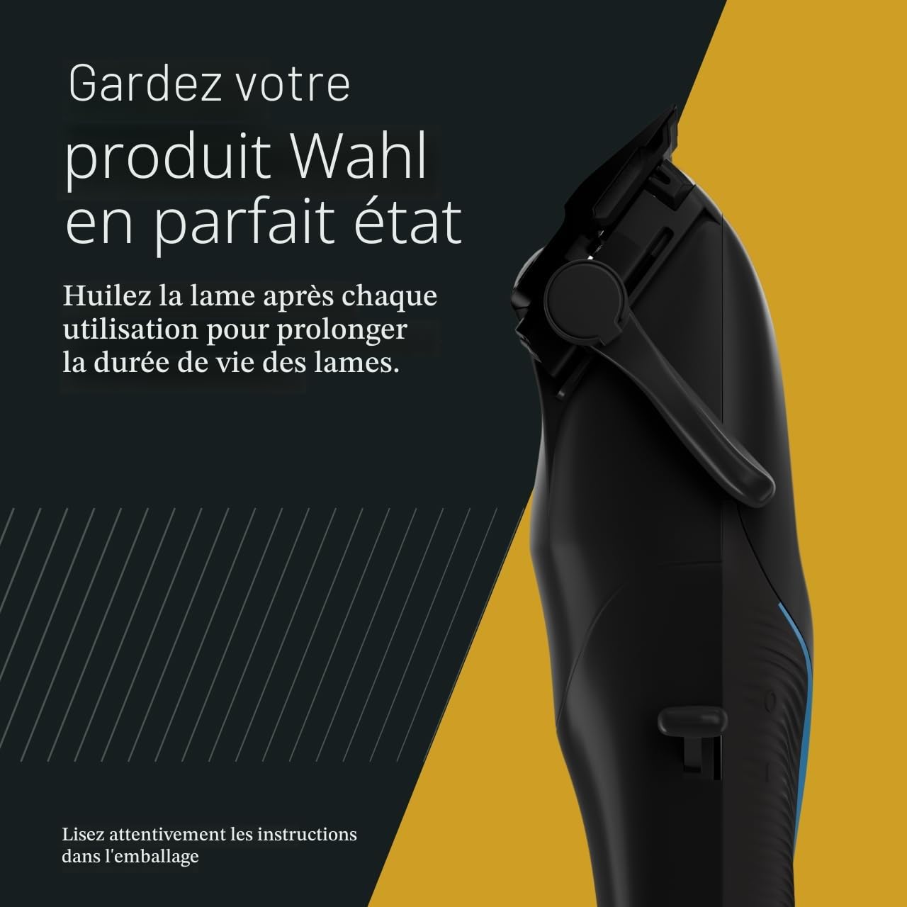 Wahl Vapor, Tondeuse Professionnelle Sans Fil, Lame F32 Fadeout, Noir