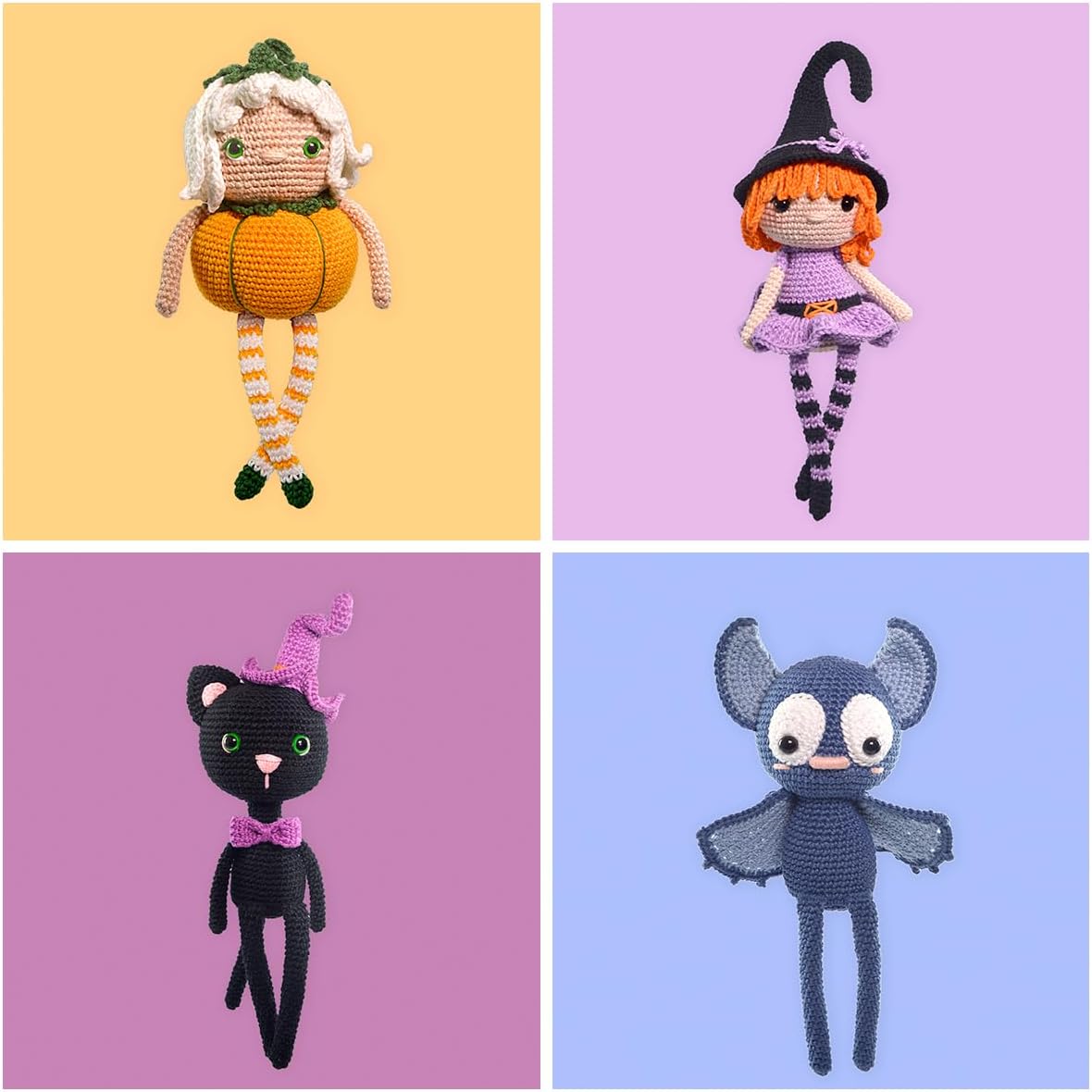 CÍRCULO Amigurumi Crochet Kit - Halloween - All Included, Easy Instructions - Character Crochet Kit for Intermediate - Crochet Set - Premium Amigurumi Yarn for Crocheting – Pumpkin I image 4
