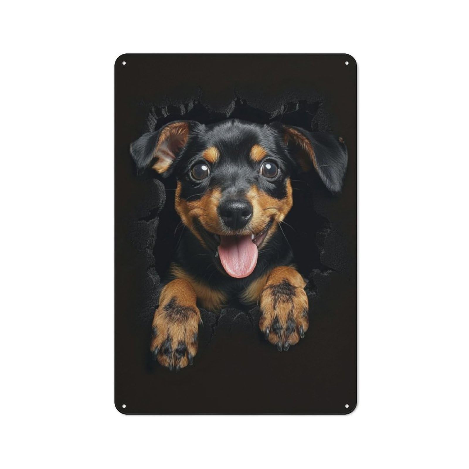 Junmoney Miniature Pinscher Retro Metal Wall Sign 30X20cm With For Bar Or Restaurant, A Housewarming Gift For Hospitality Decor Collectors