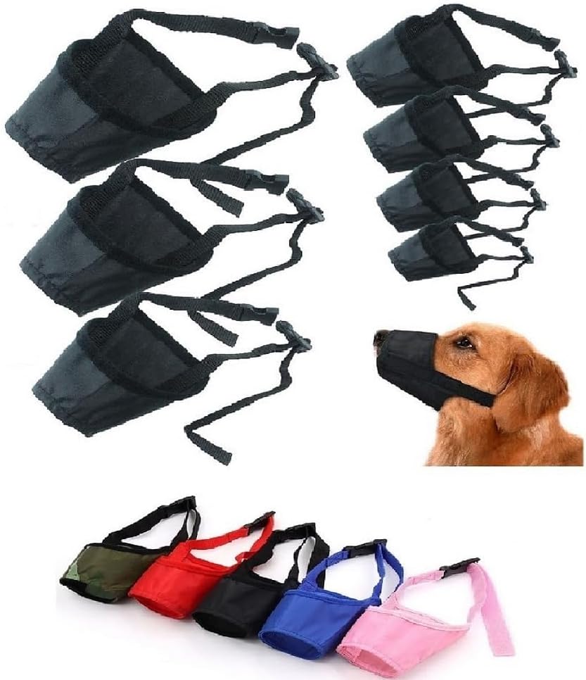 Dog Training Safety Muzzle – Secure & Comfortable Adjustable Muzzle for Small, Medium & Large Dogs, Blue, S