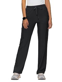 floralhue Women’s Scrub Pants, Soft Straight-Leg Pant | 6 Pockets, Anti-Wrinkle, Adjustable Drawstring, Soft Stretch Fabric, Suitable For Formal Work and Daily Leisure - Amazon product rated Grade A