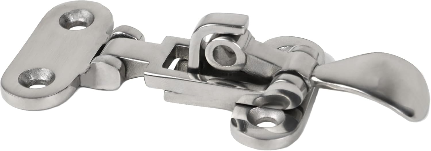YANYUCB Boat Door Lock Latch Anti-Rattle 316 Stainless Steel Marine Hardware Lockable Hold Down Clamp Latch Fastener Clamp with Screws