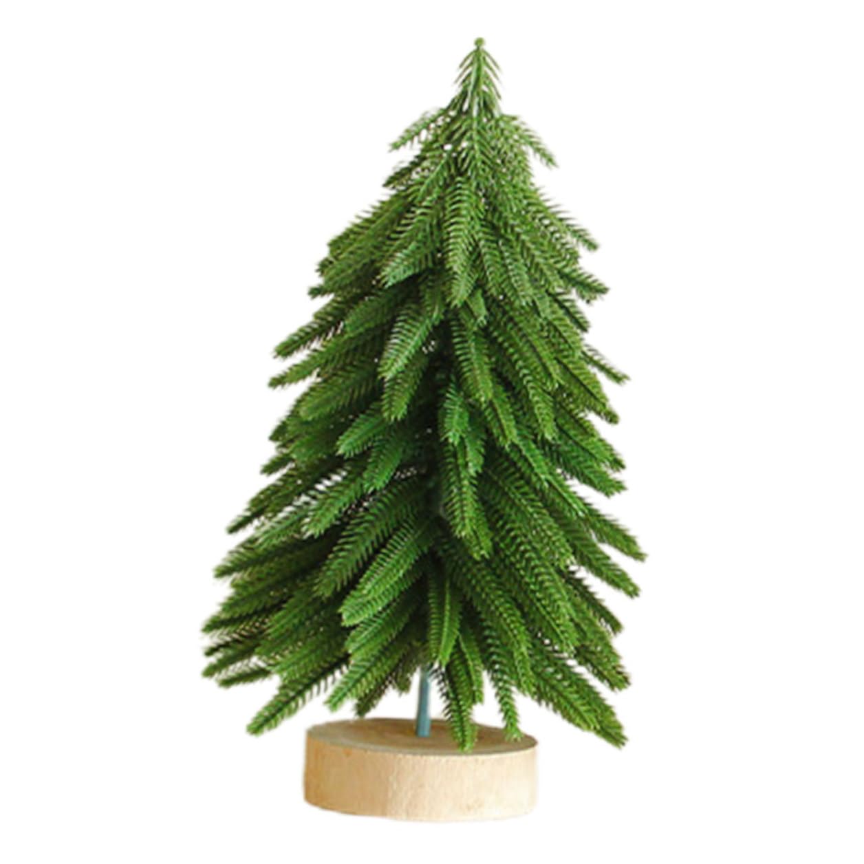 Pino artificial verde navideño de tamaño mediano con base para casa